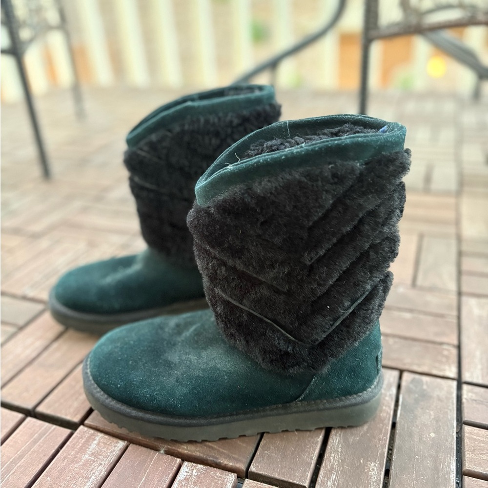 UGG Black Plush Lined Slip-On Boots